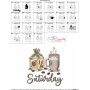 Days of the Week - Saturday Coffee Embroidery Design Pattern