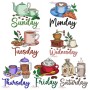 Days of the Week Coffee Embroidery Design Bundle
