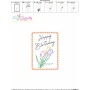 Cardstock Embroidery Design Pattern- Happy Birthday Flowers Greeting Card