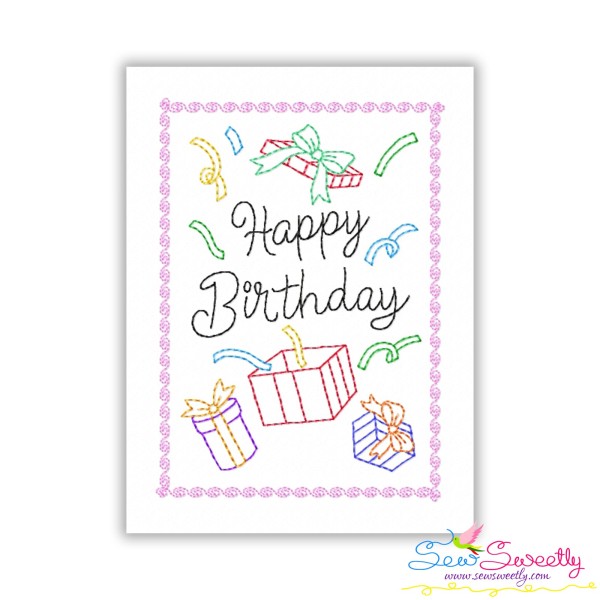 Cardstock Embroidery Design Pattern- Happy Birthday Gift