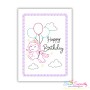 Cardstock Embroidery Design Pattern- Happy Birthday Unicorn