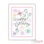 Cardstock Embroidery Design Pattern- Happy Birthday Butterfly