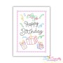 Happy Birthday Greeting Card Embroidery Design Bundle