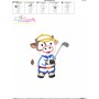 Golf Animal Cow Applique Design Pattern