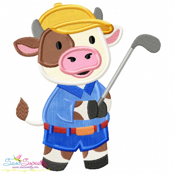 Golf Animal Cow Applique Design Pattern