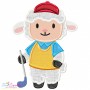 Golf Animal Sheep Applique Design Pattern