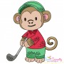 Golf Animal Monkey Embroidery Design Pattern