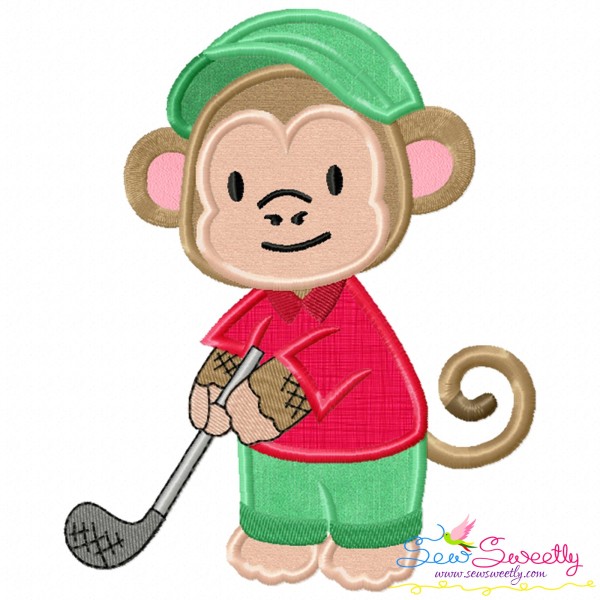 Golf Animal Monkey Applique Design Pattern