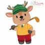 Golf Animal Deer Applique Design Pattern
