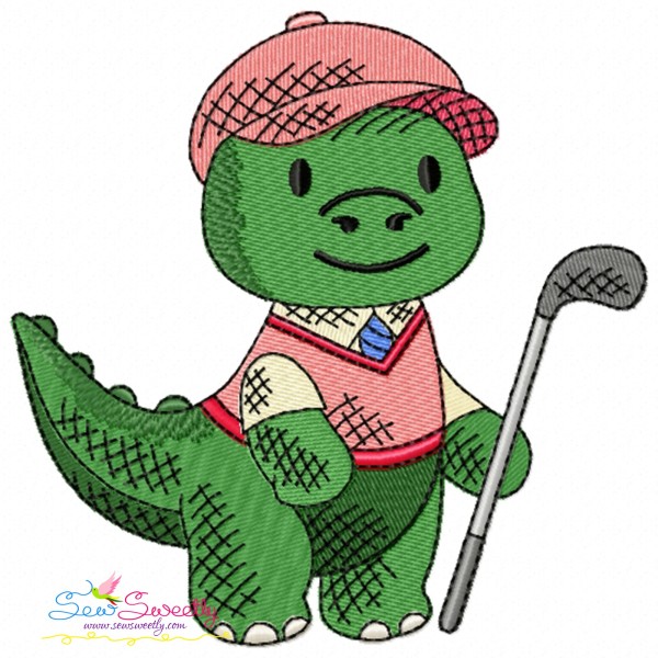 Golf Animal Dinosaur Embroidery Design Pattern