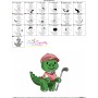 Golf Animal Dinosaur Embroidery Design Pattern