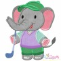Golf Animal Elephant Applique Design Pattern