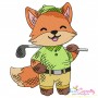 Golf Animal Fox Embroidery Design Pattern