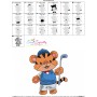 Golf Animal Tiger Embroidery Design Pattern