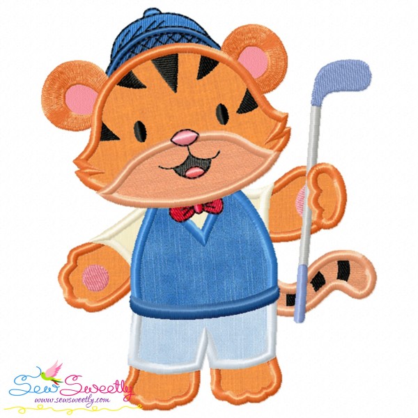 Golf Animal Tiger Applique Design Pattern