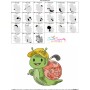 Golf Animal Snail Embroidery Design Pattern