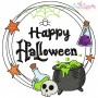Happy Halloween Frame Embroidery Design Pattern