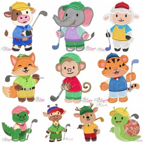 Golf Animals Applique Design Bundle