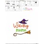 Witchy Mama Halloween Embroidery Design Pattern
