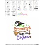 My Broomstick Runs On Coffee Halloween Embroidery Design Pattern