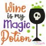 Wine Is My Magic Potion Halloween Embroidery Design Pattern