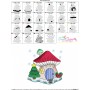 Christmas Mushroom House 4 Embroidery Design