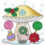 Christmas Mushroom Houses Embroidery Design Bundle