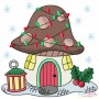 Christmas Mushroom Houses Embroidery Design Bundle