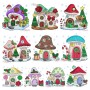 Christmas Mushroom Houses Embroidery Design Bundle