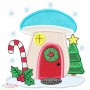 Christmas Mushroom House 1 Applique Design