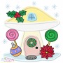 Christmas Mushroom Houses Applique Design Bundle