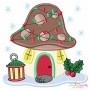 Christmas Mushroom Houses Applique Design Bundle