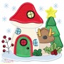 Christmas Mushroom Houses Applique Design Bundle
