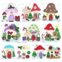Christmas Mushroom Houses Applique Design Bundle