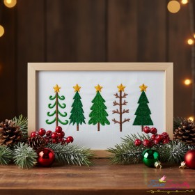 Christmas Trees Border Embroidery Design Pattern