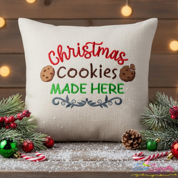 Christmas Cookies Made Here Embroidery Design