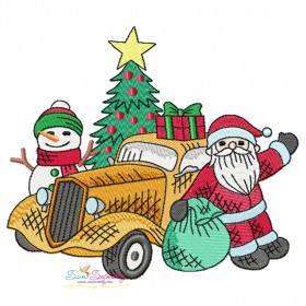 Vintage Christmas Truck-9 Embroidery Design