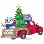 Vintage Christmas Truck-7 Embroidery Design