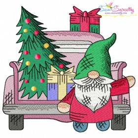 Vintage Christmas Truck-6 Embroidery Design