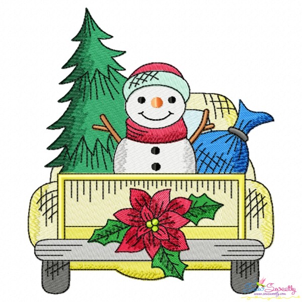 Vintage Christmas Truck-3 Embroidery Design