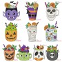 Halloween Drinks Machine Embroidery Design Bundle