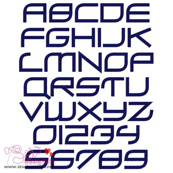 Zero Hour Embroidery Font Set-1