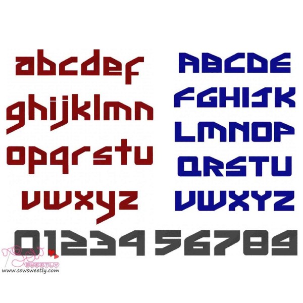 Ginga Inter Embroidery Font Set-1