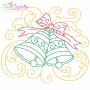 Christmas Bells Filigree Embroidery Design