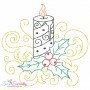 Christmas Candle Filigree Embroidery Design