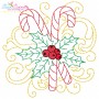 Christmas Candy Cane Filigree Embroidery Design