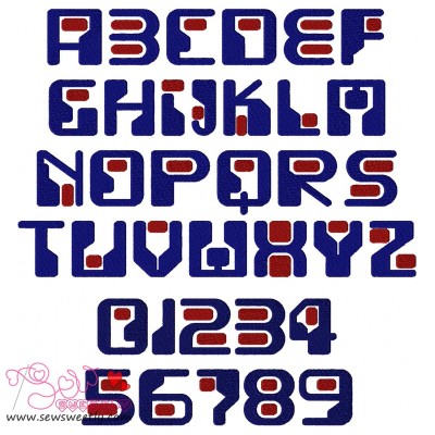 Funky Round Embroidery Font Set-1