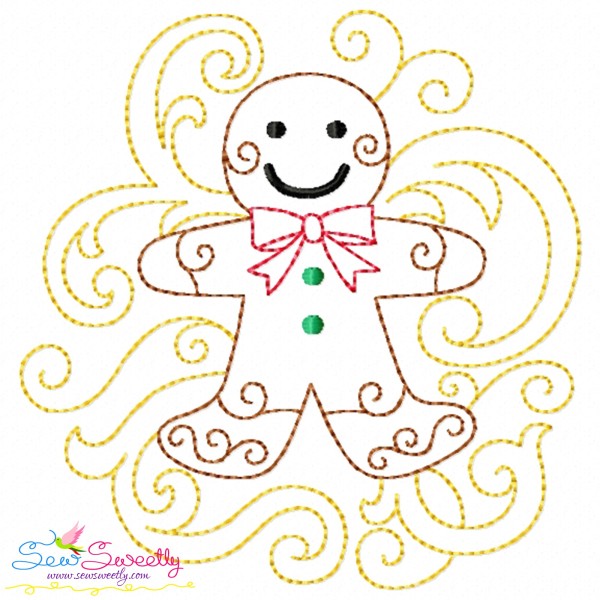Christmas Gingerbread Filigree Embroidery Design