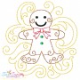 Christmas Gingerbread Filigree Embroidery Design
