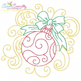 Christmas Ornament Filigree Embroidery Design